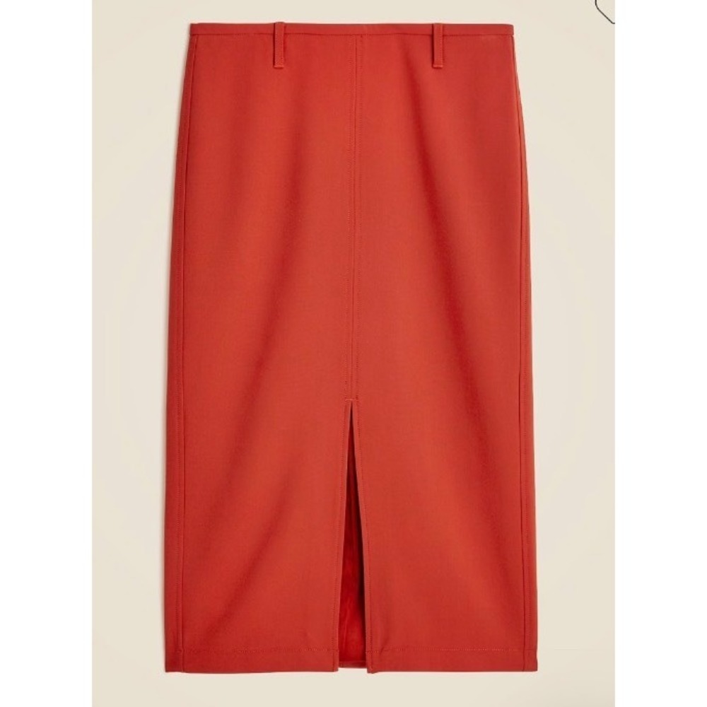 J.Crew Pencil Midi Skirt 4 Season Stretch Size 6P Paprika Carreman Fabric Work